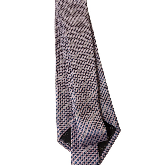 Dolce Gabbana, Handmade Elegant Checkered Silk Tie - Picture 5 of 9